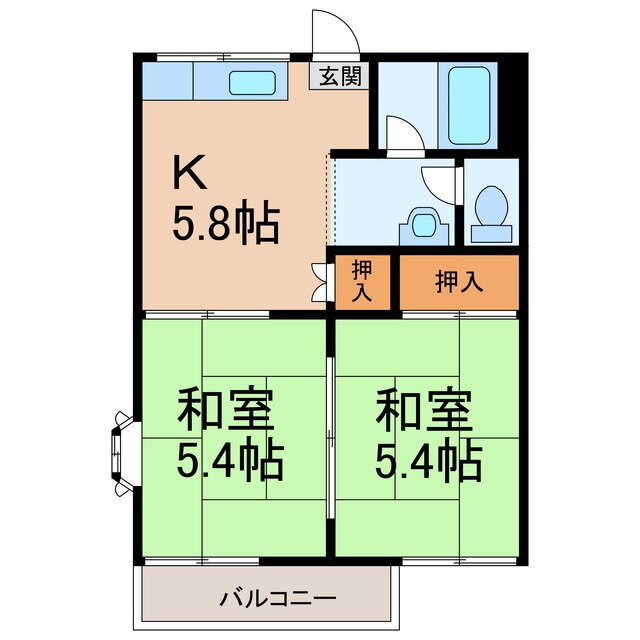 和歌山県和歌山市木ノ本 八幡前駅 2K アパート 賃貸物件詳細