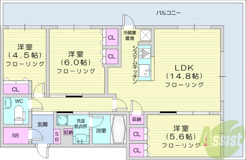 北海道札幌市中央区南二条西３ すすきの駅 3LDK マンション 賃貸物件詳細