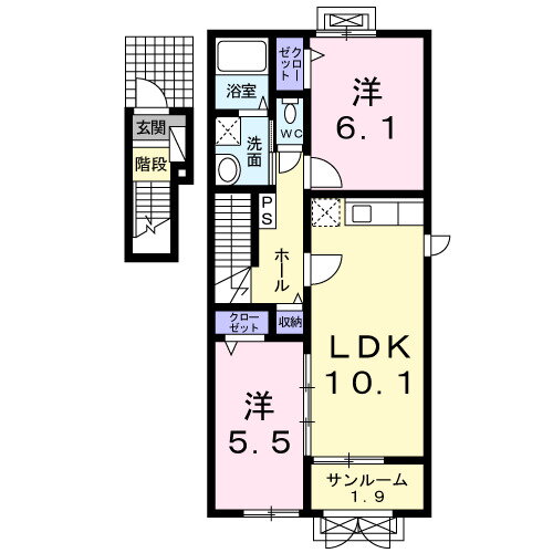 プリマ　ステラ 2階 2LDK 賃貸物件詳細