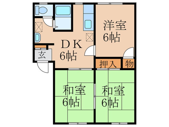 福岡県行橋市行事１ 行橋駅 3DK アパート 賃貸物件詳細