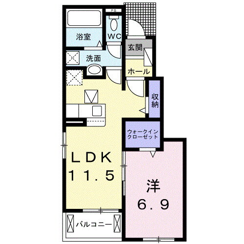 ジェ　ネ　モンパＩＩ 1階 1LDK 賃貸物件詳細