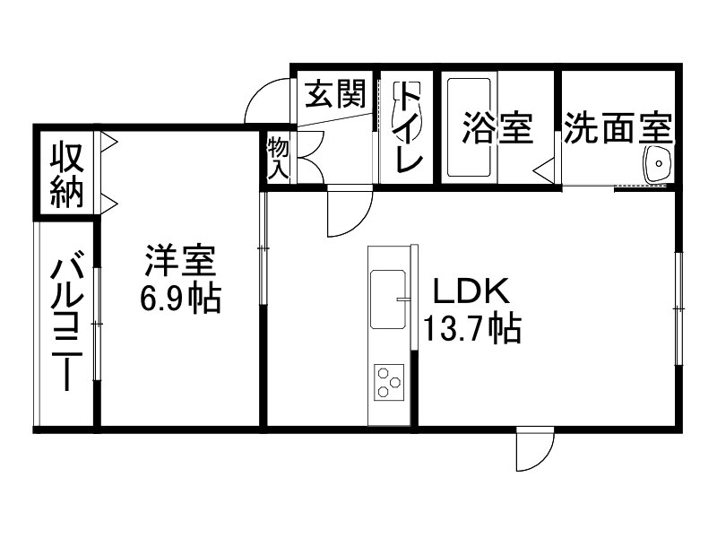 北海道帯広市西十七条南３２ 帯広駅 1LDK アパート 賃貸物件詳細