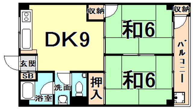 兵庫県西宮市若草町２ 鳴尾・武庫川女子大前駅 2DK マンション 賃貸物件詳細