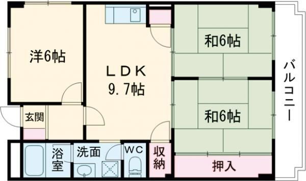 メゾンサンガ 3階 3LDK 賃貸物件詳細