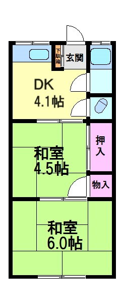 ＭＡＴＳＵＧＡＯＫＡ　ＨＥＩＧＨＴＳ 1階 2DK 賃貸物件詳細