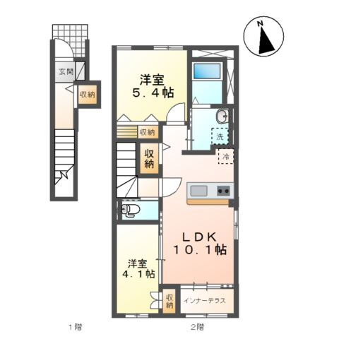 （仮称）西見前１８地割アパート新築工事 2階 2LDK 賃貸物件詳細