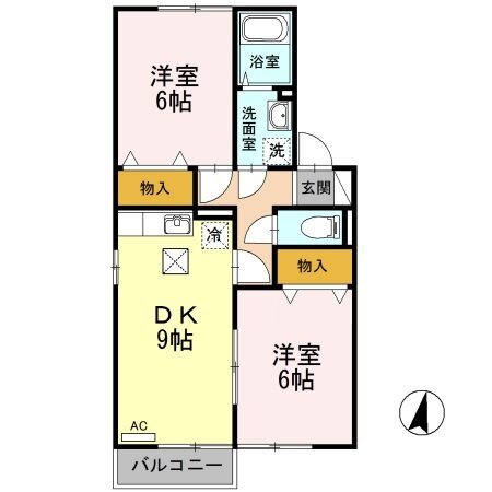 セレーノ 1階 2DK 賃貸物件詳細
