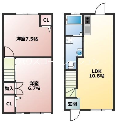 兵庫県尼崎市尾浜町２ 尼崎駅 2LDK アパート 賃貸物件詳細
