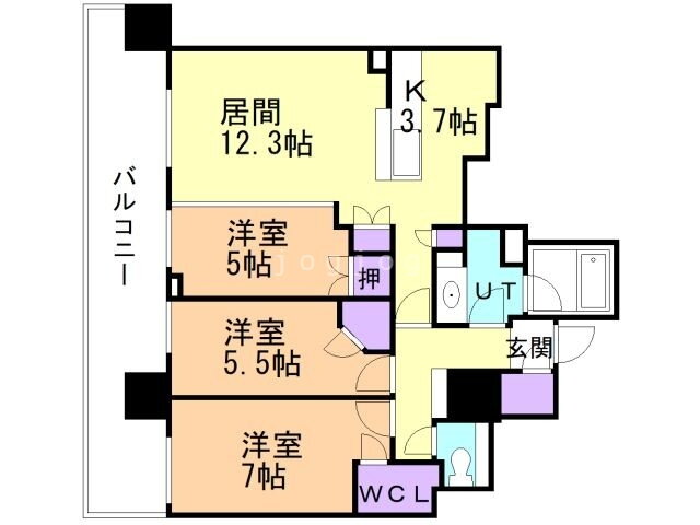 北海道札幌市中央区北四条東１ さっぽろ駅 3LDK マンション 賃貸物件詳細