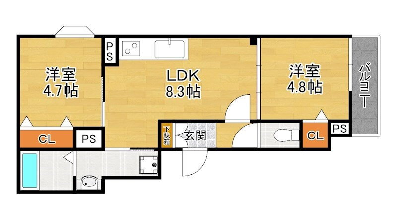 大阪府交野市郡津１ 交野市駅 2LDK アパート 賃貸物件詳細