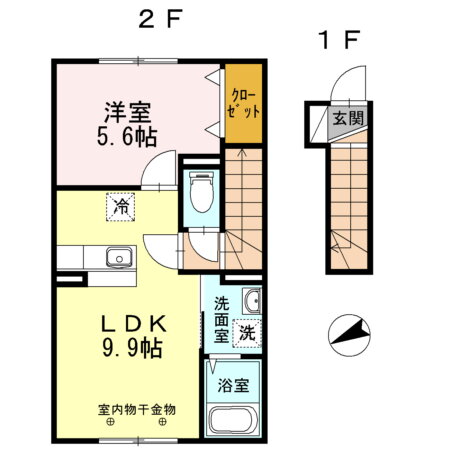 青森県弘前市大字高田５ 弘前駅 1LDK アパート 賃貸物件詳細