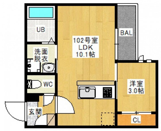 岡山県岡山市北区奥田２ 大元駅 1LDK アパート 賃貸物件詳細