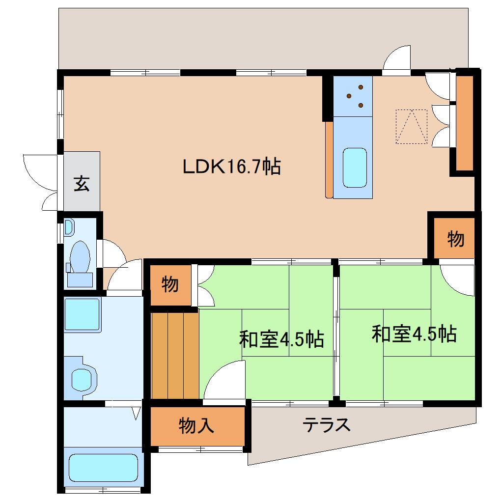 奈良県奈良市法蓮町 近鉄奈良駅 2LDK アパート 賃貸物件詳細
