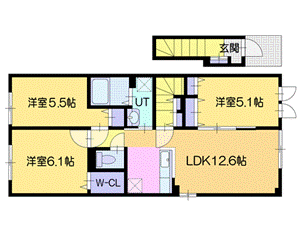 北海道江別市元江別本町 高砂駅 3LDK アパート 賃貸物件詳細