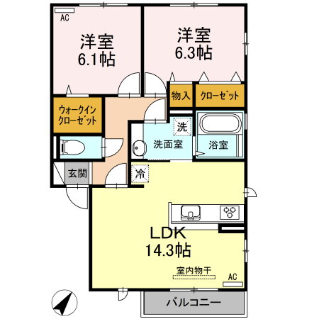 徳島県徳島市北田宮４ 佐古駅 2LDK アパート 賃貸物件詳細