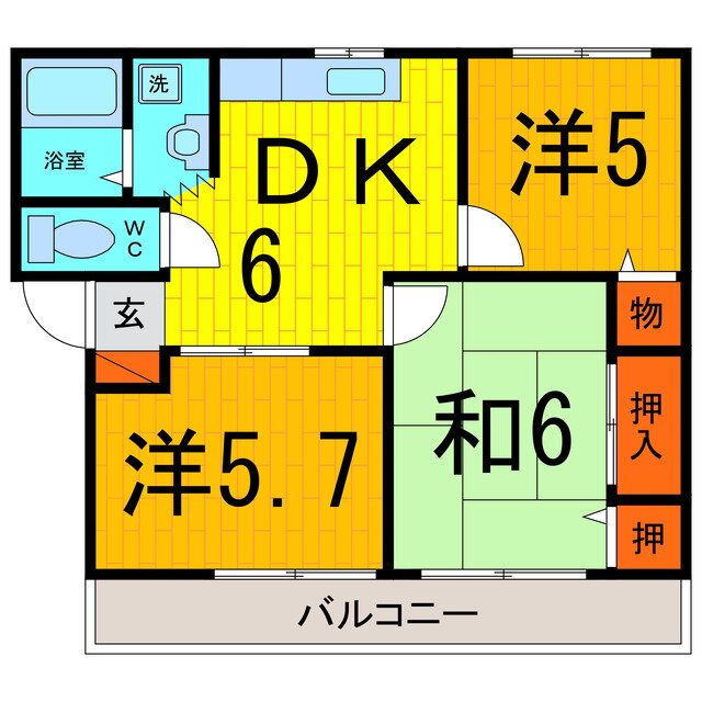 徳島県鳴門市大津町木津野字東川田 3DK アパート 賃貸物件詳細