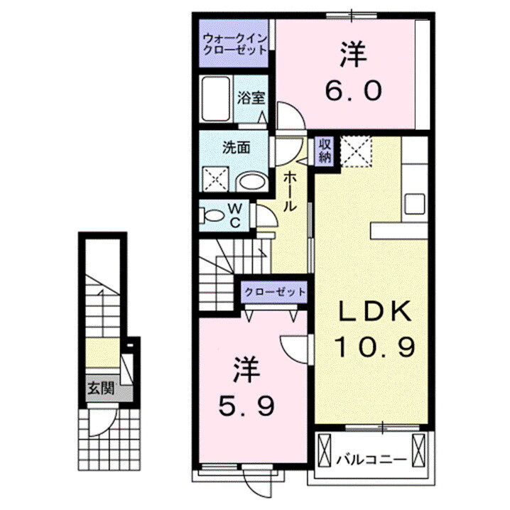鳥取県西伯郡南部町阿賀 米子駅 2LDK アパート 賃貸物件詳細
