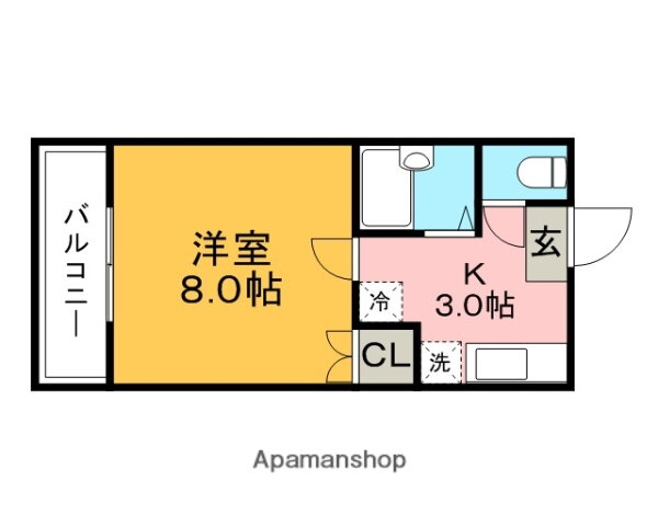 福岡県久留米市西町 花畑駅 1K アパート 賃貸物件詳細