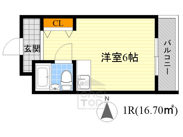 ファインクレスト江坂 6階 ワンルーム 賃貸物件詳細