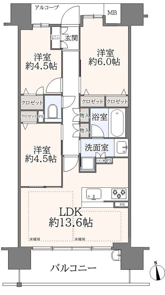 プレサンスグラン福島 16階 3LDK 賃貸物件詳細