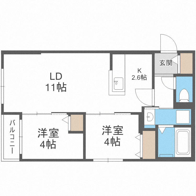 北海道札幌市白石区南郷通７丁目南 南郷７丁目駅 2LDK マンション 賃貸物件詳細