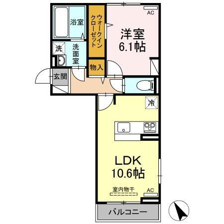 エルフォルク 2階 1LDK 賃貸物件詳細