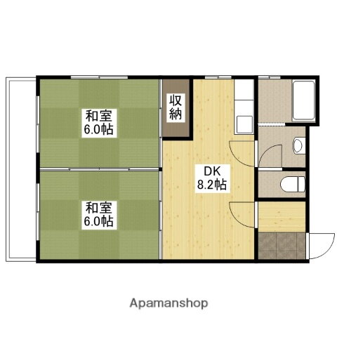 諏訪ビル 6階 2DK 賃貸物件詳細