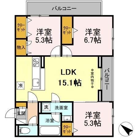 静岡県静岡市駿河区中田本町 静岡駅 3LDK アパート 賃貸物件詳細