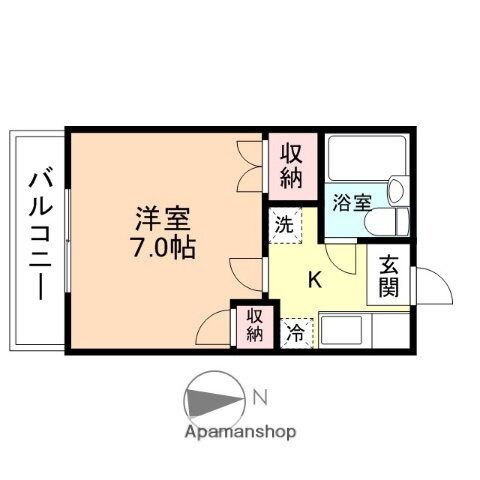 コタージュ五番館 3階 1K 賃貸物件詳細