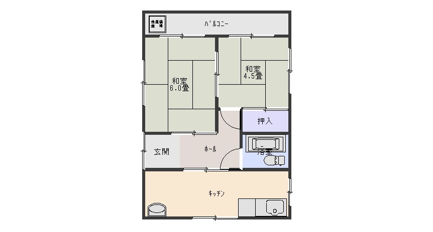 大塚アパート　野口 2階 2DK 賃貸物件詳細