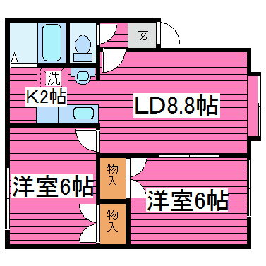 北海道札幌市東区北丘珠五条２ 2LDK アパート 賃貸物件詳細