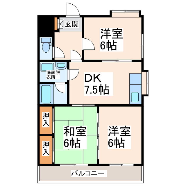 熊本県熊本市西区上代１ 3DK マンション 賃貸物件詳細