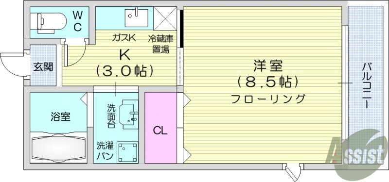 宮城県仙台市青葉区柏木３ 東北福祉大前駅 1K マンション 賃貸物件詳細