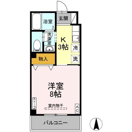 ルグラン花園 2階 1K 賃貸物件詳細
