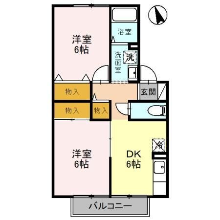 栃木県小山市城北６ 小山駅 2DK アパート 賃貸物件詳細