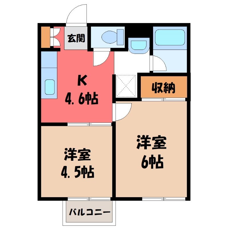 埼玉県熊谷市平戸 熊谷駅 2K アパート 賃貸物件詳細