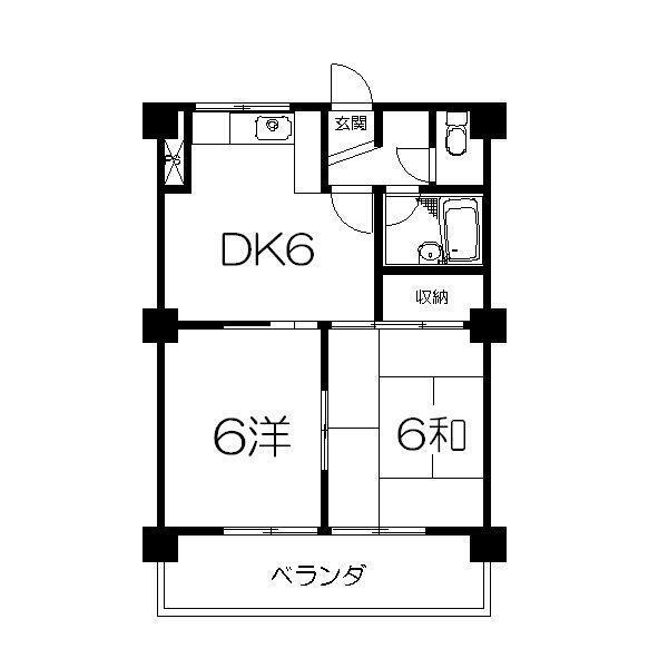 オトナオビル 5階 2DK 賃貸物件詳細