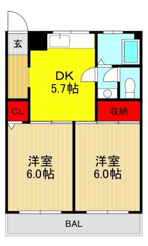 埼玉県川口市芝５ 蕨駅 2DK マンション 賃貸物件詳細