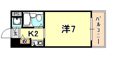 兵庫県神戸市中央区楠町６ 大倉山駅 1K マンション 賃貸物件詳細