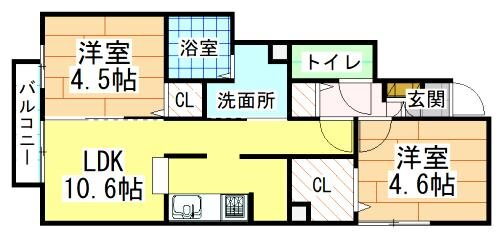 福岡県北九州市小倉南区上吉田４ 下曽根駅 2LDK アパート 賃貸物件詳細
