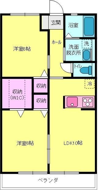 レトア国府Ｃ棟 2階 2LDK 賃貸物件詳細