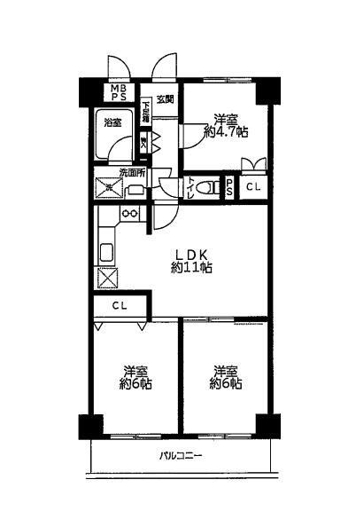 ライオンズマンション長津田第３ 7階 3LDK 賃貸物件詳細