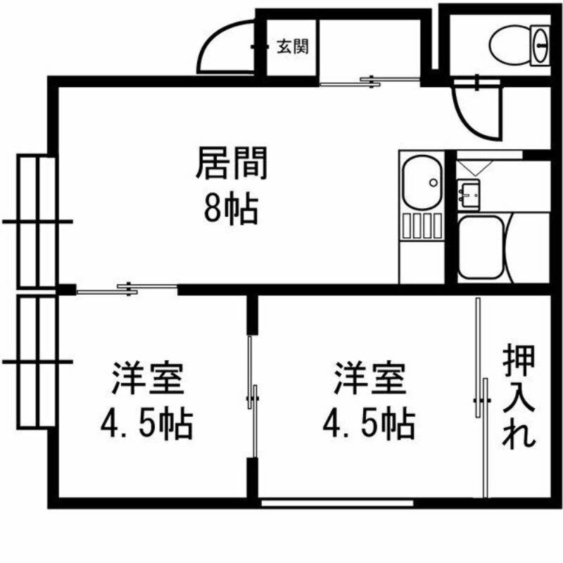 北海道札幌市南区川沿五条２ 2DK アパート 賃貸物件詳細