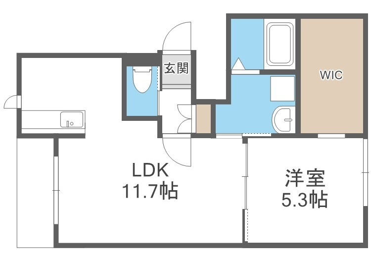 クラージュ江別ＩＩＩ 3階 1LDK 賃貸物件詳細