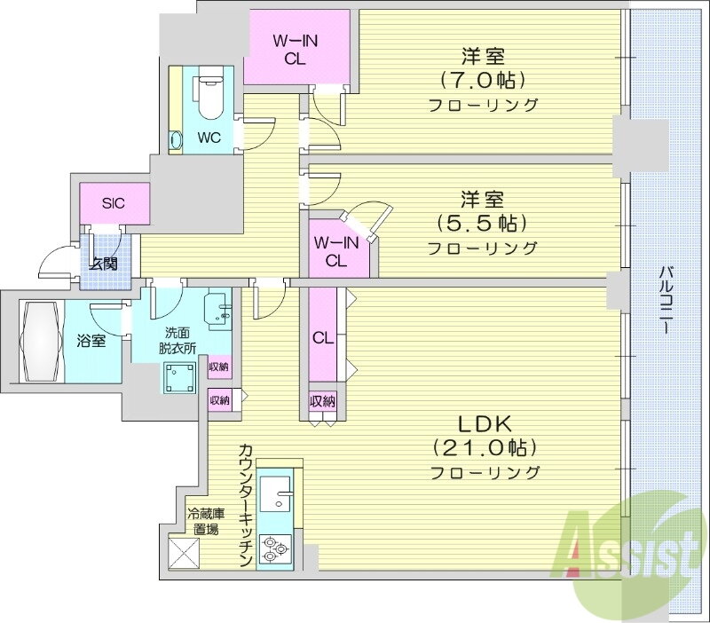 北海道札幌市中央区北四条東１ 札幌駅 2LDK マンション 賃貸物件詳細