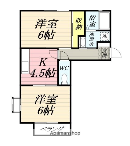 サンヴェール 2階 2K 賃貸物件詳細