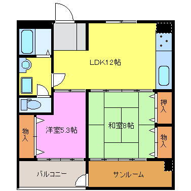 パークＫ 2階 2LDK 賃貸物件詳細