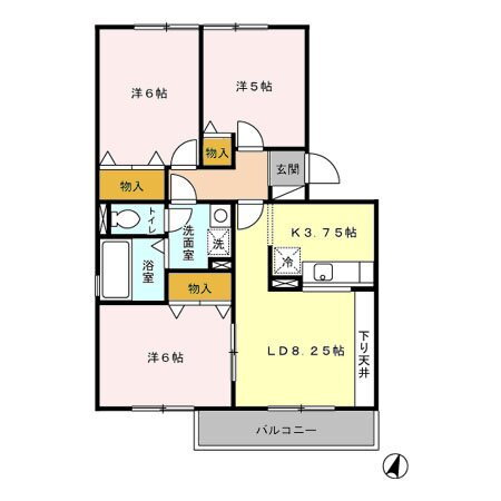 長野県松本市石芝４ 平田駅 3LDK アパート 賃貸物件詳細
