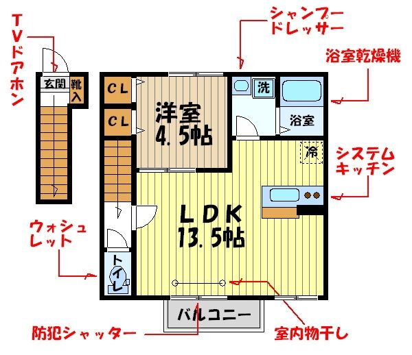 グレイスコート 2階 1LDK 賃貸物件詳細