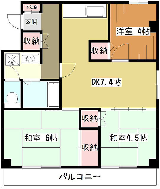 ドミール八坂 4階 3DK 賃貸物件詳細